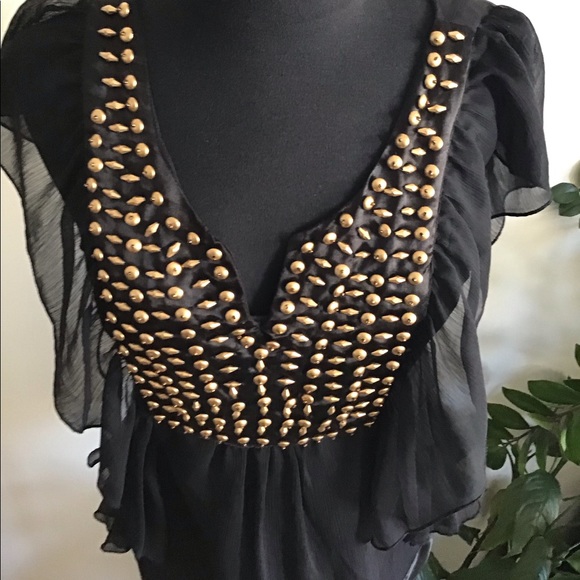 Embellished Sheer Top with Camisole Sz M - Picture 2 of 7